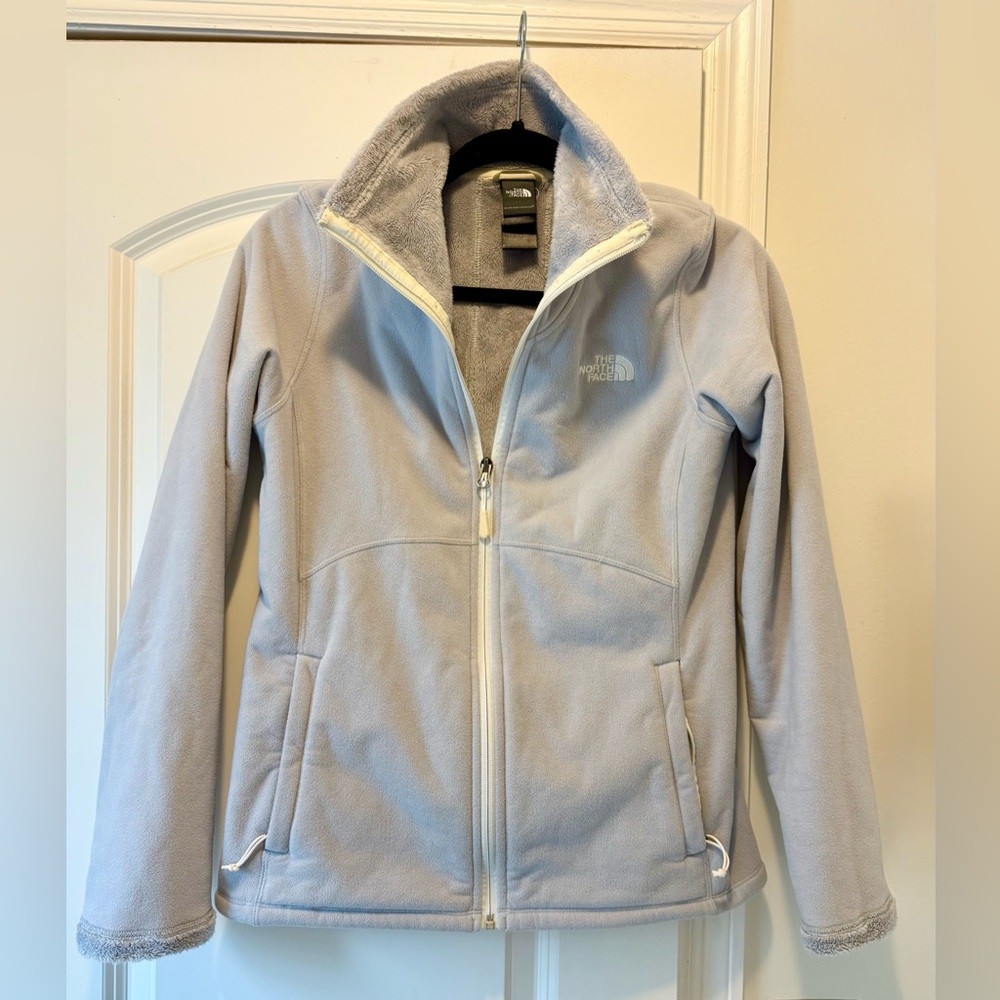 The North Face Ice Blue/Gray Zip Up Sweatshirt - S